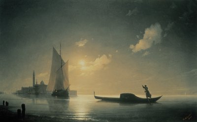 Gondolier at Sea by Night by Ivan Konstantinovich Aivazovsky